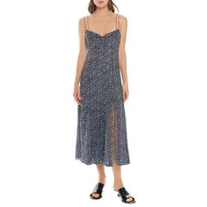 La Ligne Luca Print Silk Maxi Dress In Navy White
